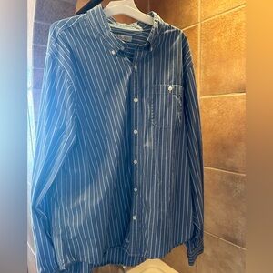 Outerknown Blue Striped Button Up